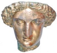 UNDOCUMENTED 19TH CENTURY GILT BRONZE HEAD OF MINERVA