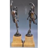 PAIR OF GIAMBOLOGNA 19TH CENTURY BRONZE MERCURY & FORTUNA