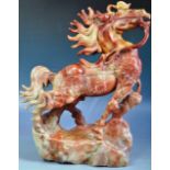 EARLY 20TH CENTURY CHINESE SOAPSTONE WARHORSE