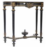 19TH CENTURY FRENCH EBONISED AND GILT WOOD CONSOLE TABLE