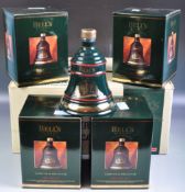 SET OF FOUR BELLS WHISKY 1992 CHRISTMAS DECANTERS