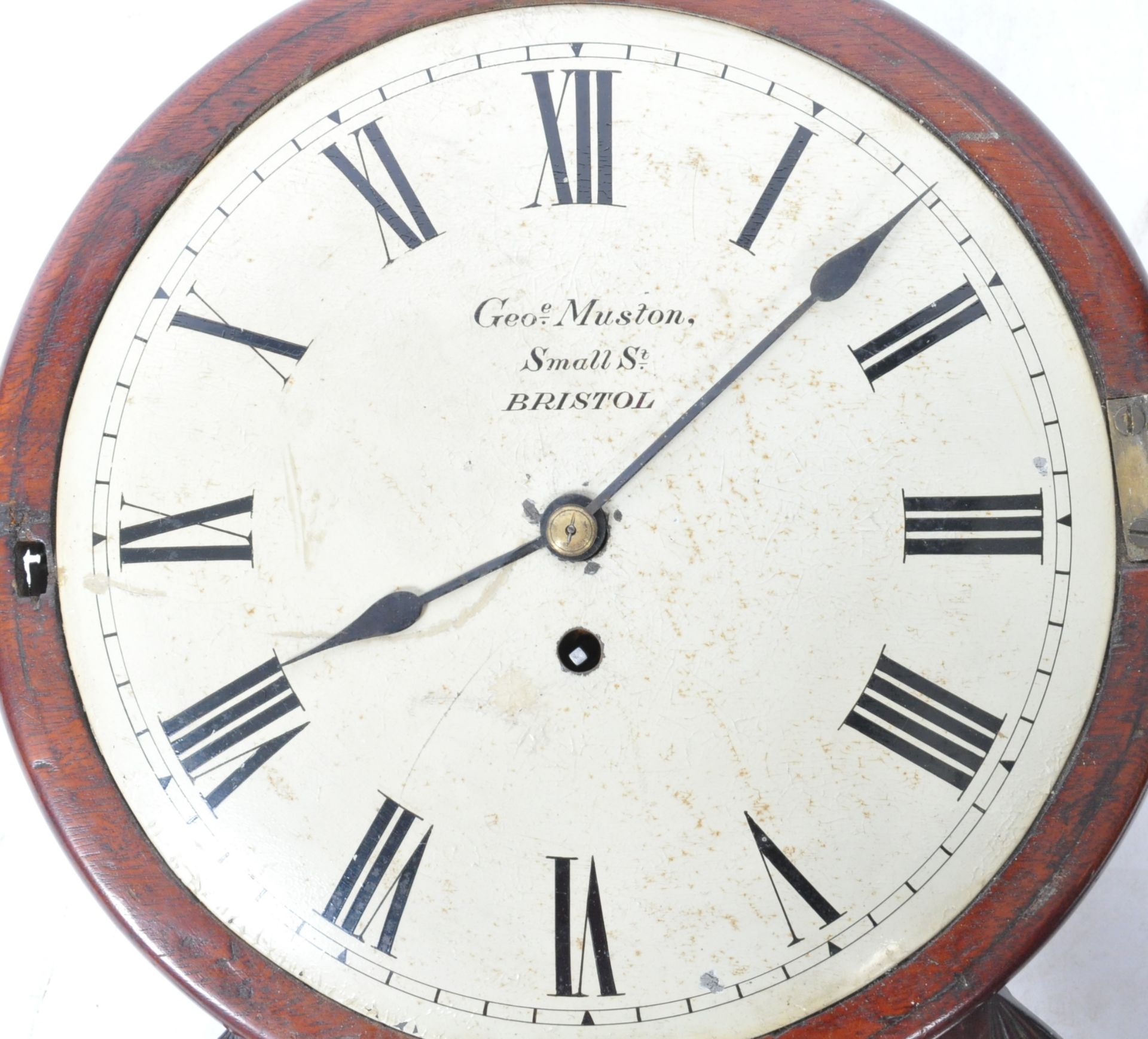 19TH CENTURY MAHOGANY CASED FUSEE MOVEMENT DROP DIAL CLOCK - Image 3 of 13