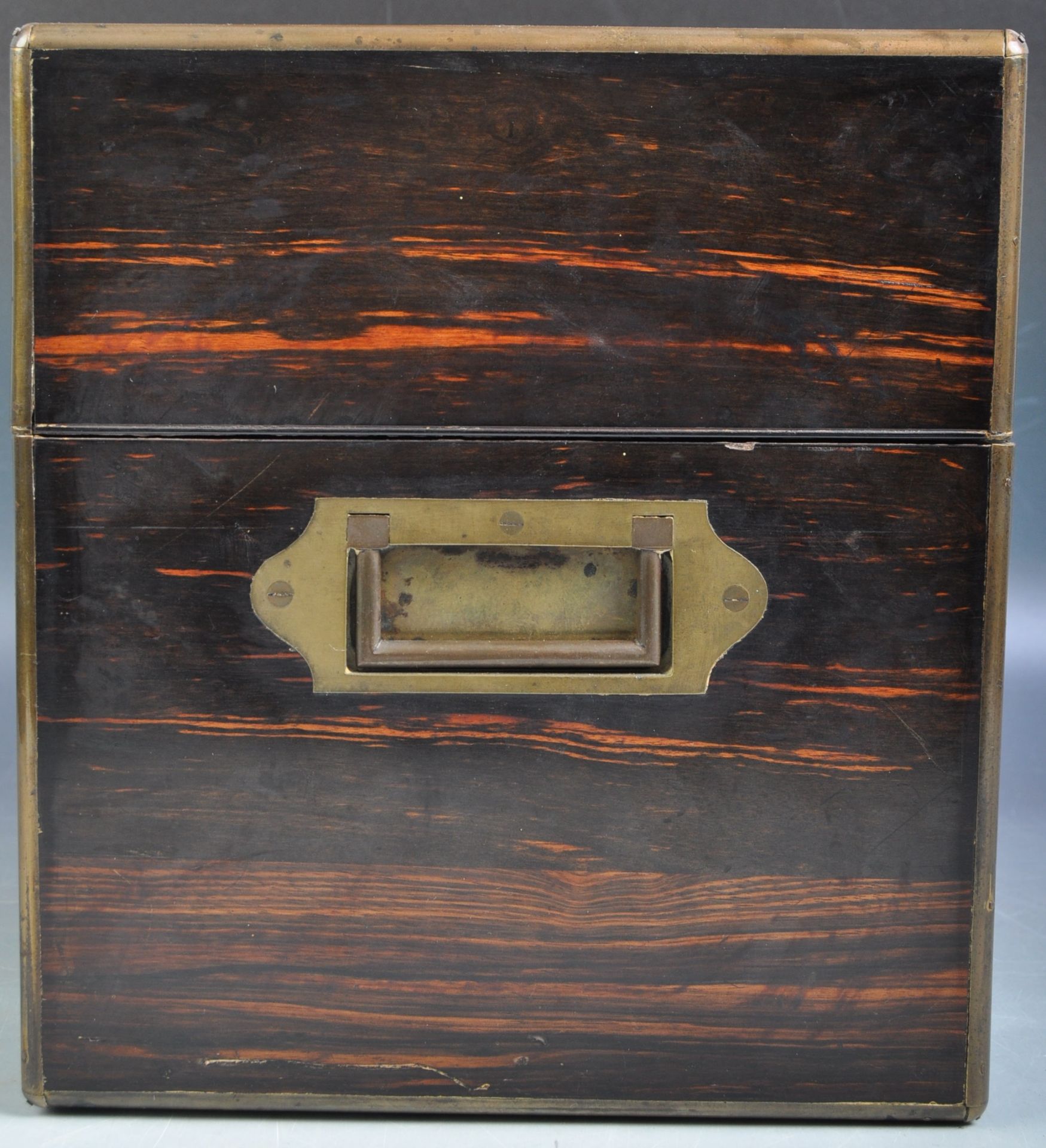 19TH CENTURY COROMANDEL AND BRASS BOUND TANTALUS BOX - Image 9 of 13