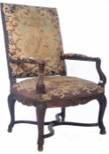 18TH CENTURY GEORGIAN ENGLISH OAK & TAPESTRY ARMCHAIR