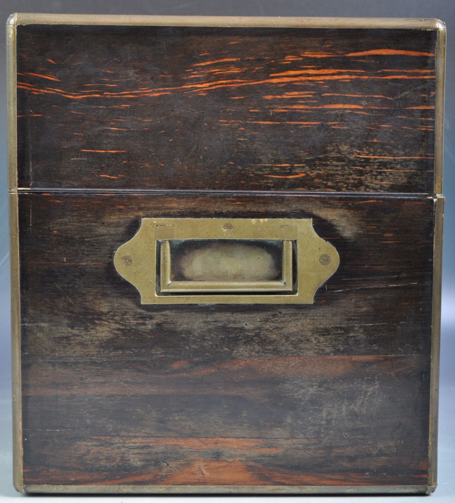 19TH CENTURY COROMANDEL AND BRASS BOUND TANTALUS BOX - Image 11 of 13