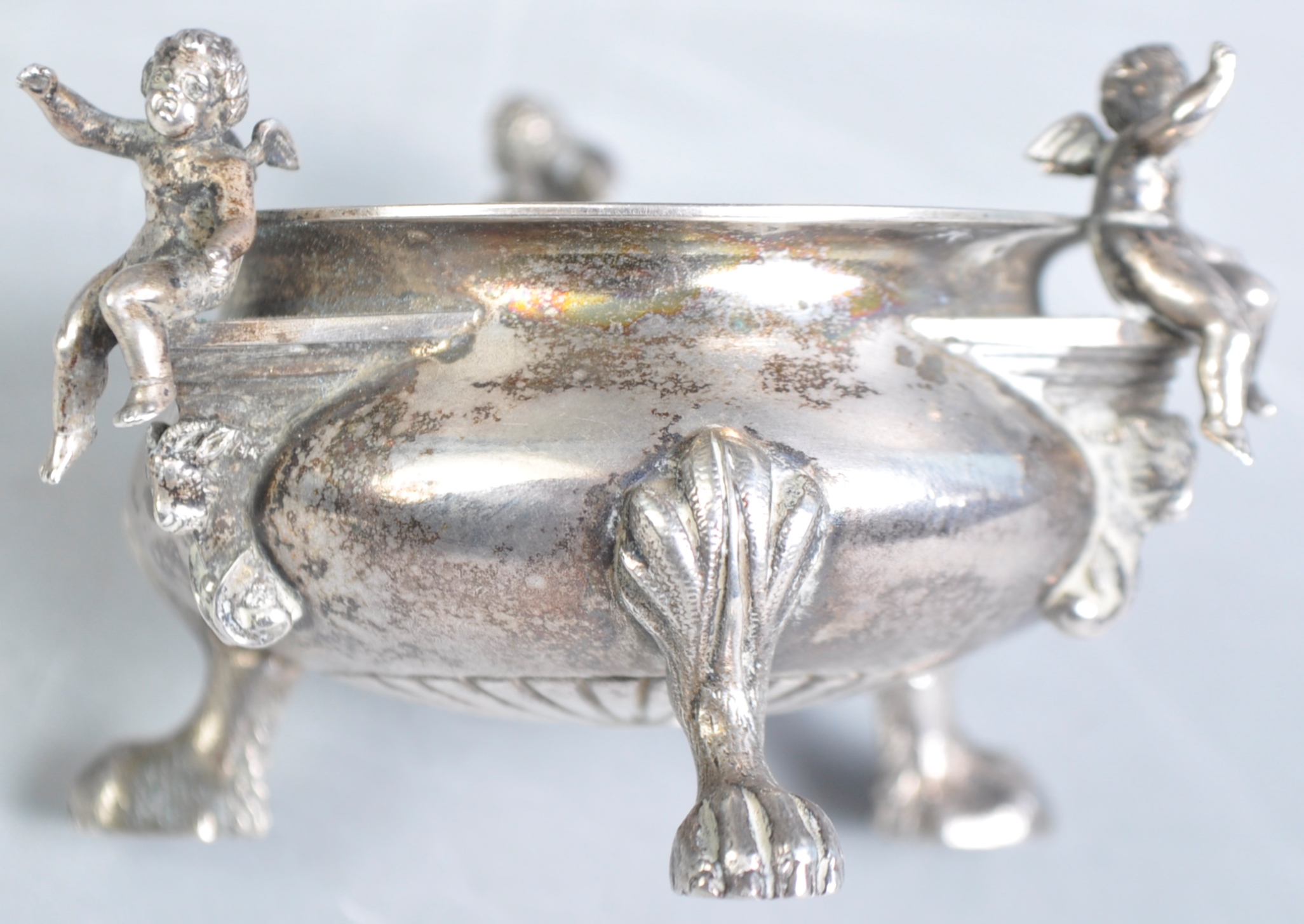 ANTIQUE ITALIAN SILVER CHERUB TABLE SALT CONDIMENT - Image 3 of 4