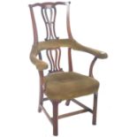 18TH CENTURY GEORGIAN COUNTRY HOUSE ARMCHAIR / DINING CARVER CHAIR