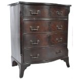 19TH CENTURY MAHOGANY SERPENTINE BACHELORS CHEST OF DRAWERS