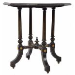 GILLOW & CO 19TH CENTURY EBONISED AND GILDED SIDE TABLE