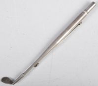 EARLY 20TH CENTURY GOLFING INTEREST SILVER PENCIL DRESS BROOCH