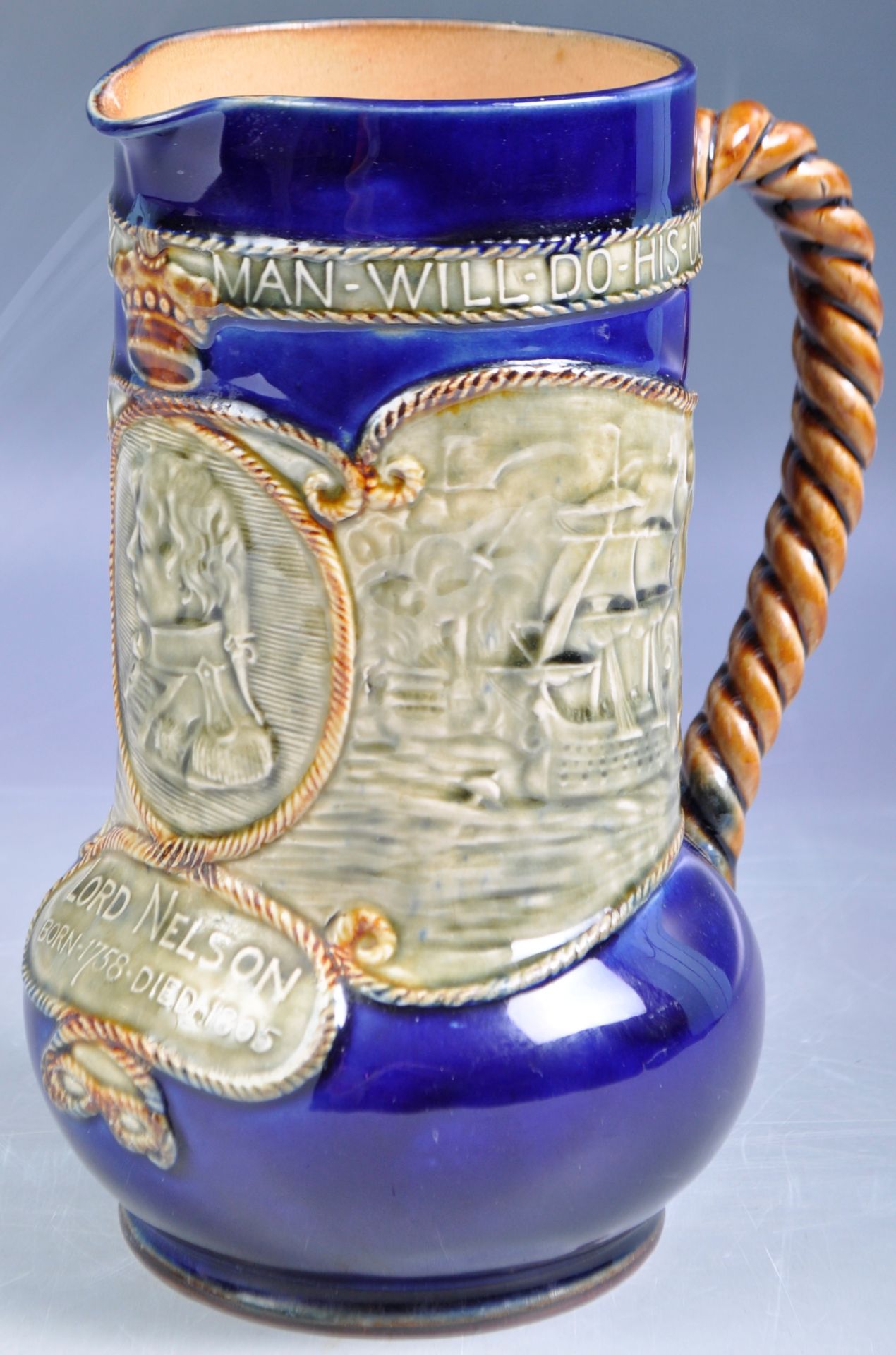 EDWARDIAN ROYAL DOULTON LORD NELSON COMMEMORATIVE JUG