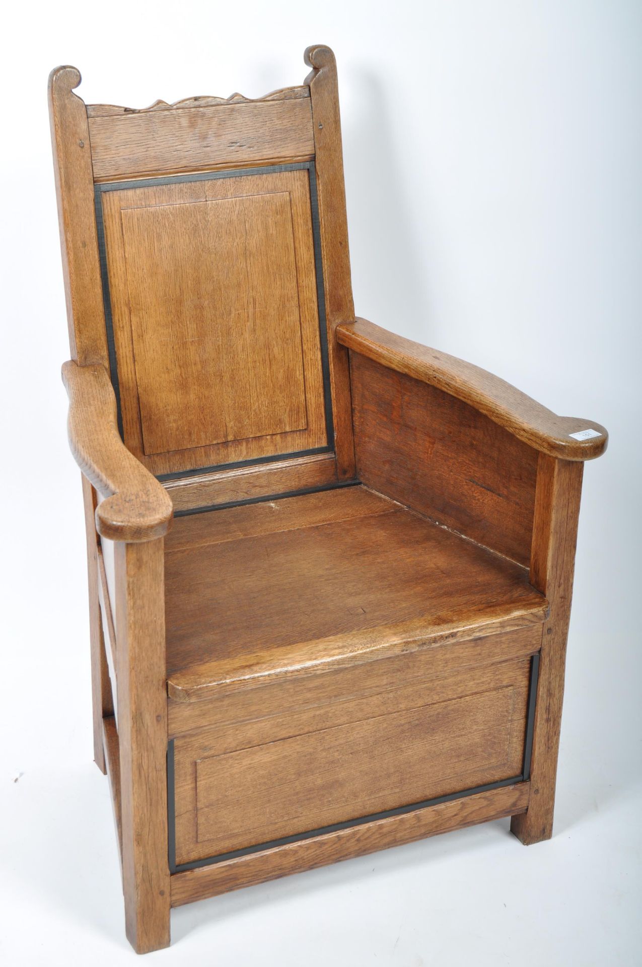 19TH CENTURY GEORGIAN LIGHT OAK HALL CHAIR / ARMCHAIR - Bild 2 aus 9