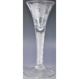RARE 18TH CENTURY GEORGIAN JACOBITE SPIRAL AIR TWIST WINE GLASS
