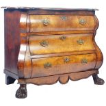 19TH CENTURY WALNUT COMMODE BOMBE CHEST OF DRAWERS
