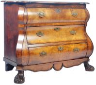 19TH CENTURY WALNUT COMMODE BOMBE CHEST OF DRAWERS