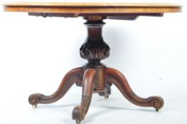 19TH CENTURY VICTORIAN WALNUT AND MAHOGANY BREAKFAST / LOO TABLE