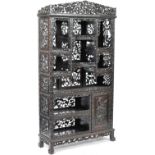 IMPRESSIVE 19TH CENTURY CHINESE CARVED HARDWOOD DISPLAY CABINET