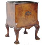 19TH CENTURY GEORGIAN WALNUT WINE BUCKET RAISED ON BALL AND CLAW FEET