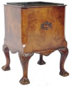 19TH CENTURY GEORGIAN WALNUT WINE BUCKET RAISED ON BALL AND CLAW FEET