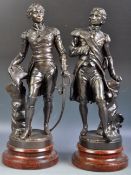 SYLVAIN KINSBURGER PAIR OF HOLLOW BRONZE HISTORICAL FIGURES