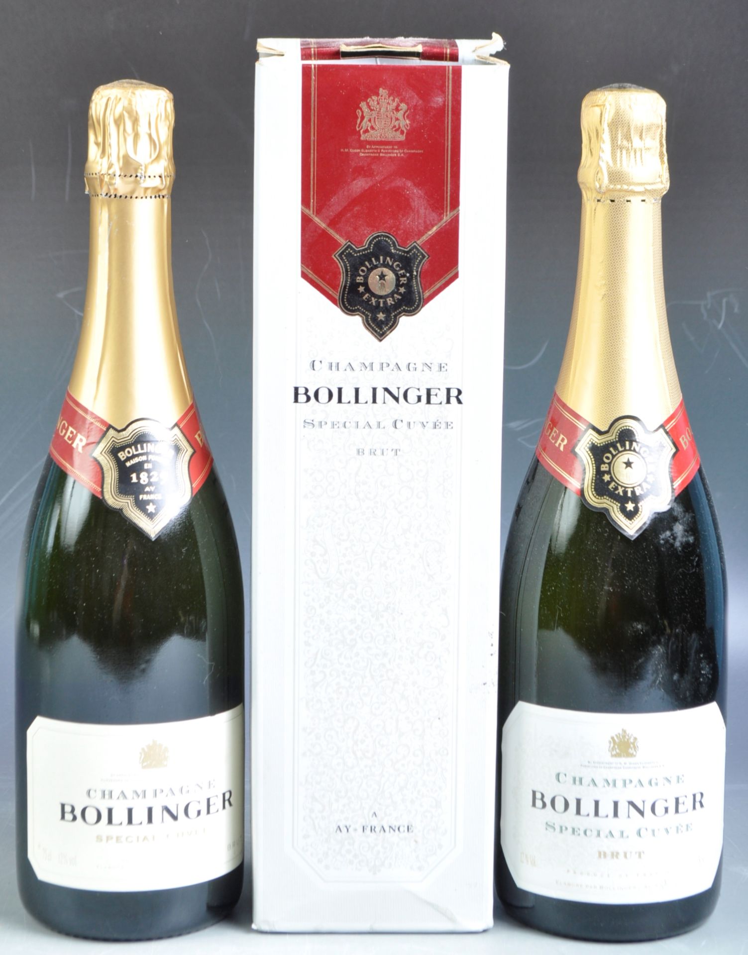 TWO BOTTLES OF BOLLINGER SPECIAL CUVEE BRUT CHAMPAGNE