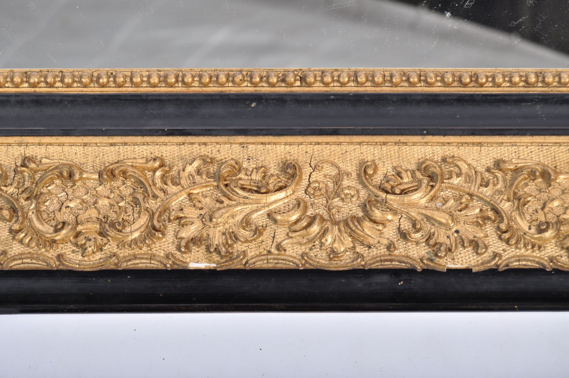 IMPRESSIVE FRENCH ANTIQUE EBONISED GILT WALL MIRROR - Image 4 of 5