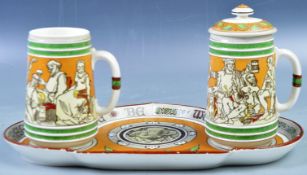 19TH CENTURY MINTON TANKARD AND TRAY SET