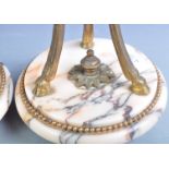 19TH CENTURY GRAND TOUR SIENNA MARBLE AND BRASS URNS