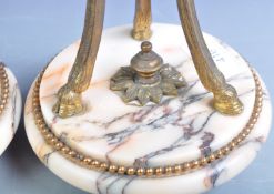 19TH CENTURY GRAND TOUR SIENNA MARBLE AND BRASS URNS