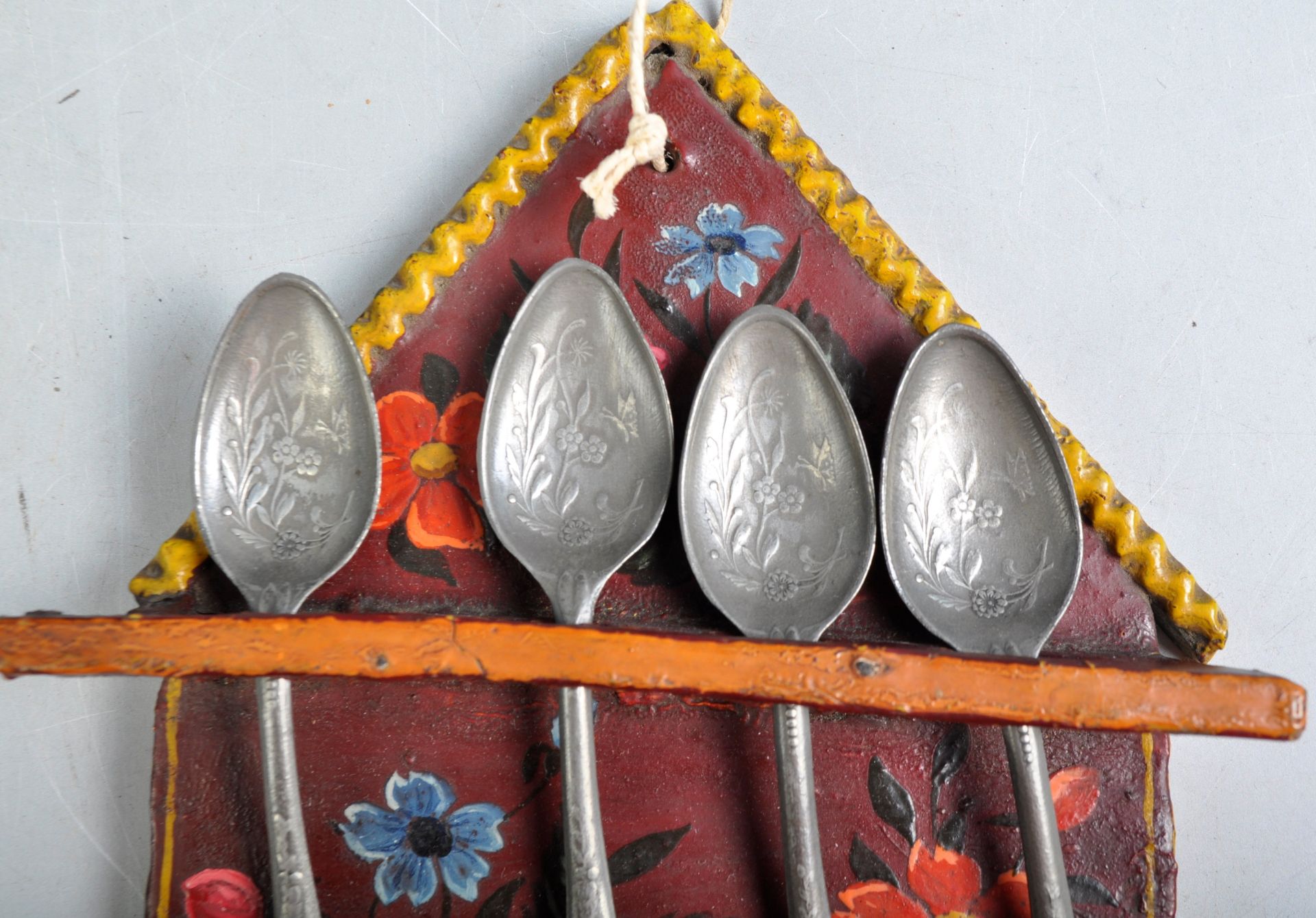 ANTIQUE 19TH CENTURY DUTCH PAINTED SPOON RACK - Image 2 of 7