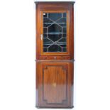 ANTIQUE 19TH CENTURY GEORGIAN DOUBLE HEIGHT CORNER CUPBOARD