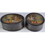 19TH CENTURY GEORGIAN REGENCY PONTYPOOL TOLEWARE PAINTED POTS