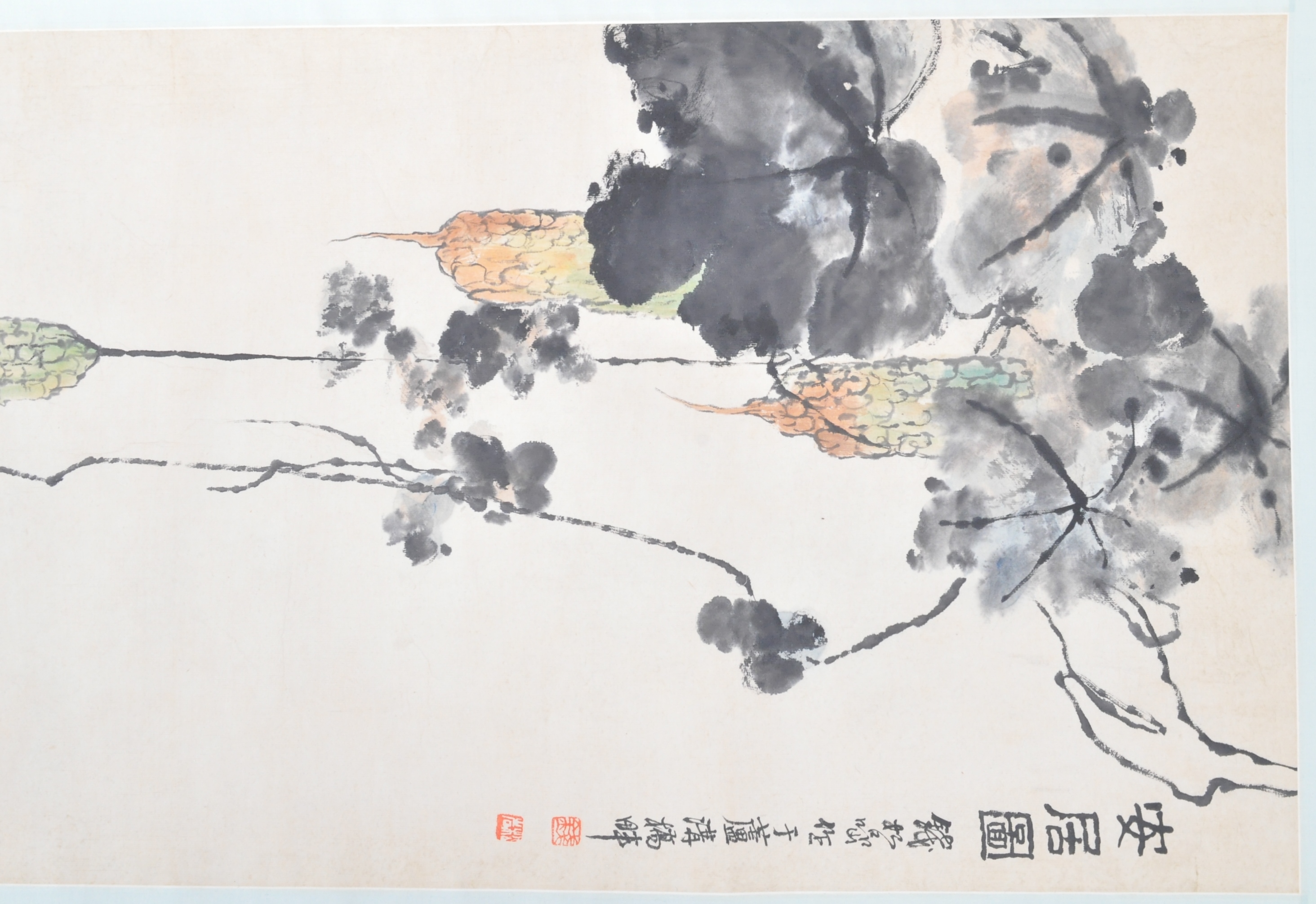 QIAN SONGYAN (1898-1985) - A MOMENT OF PEACEFUL LIFE CHINESE SCROLL - Image 3 of 5