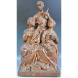 19TH CENTURY FRENCH FINE WOOD CARVING OF THREE CALSSICAL MAIDENS