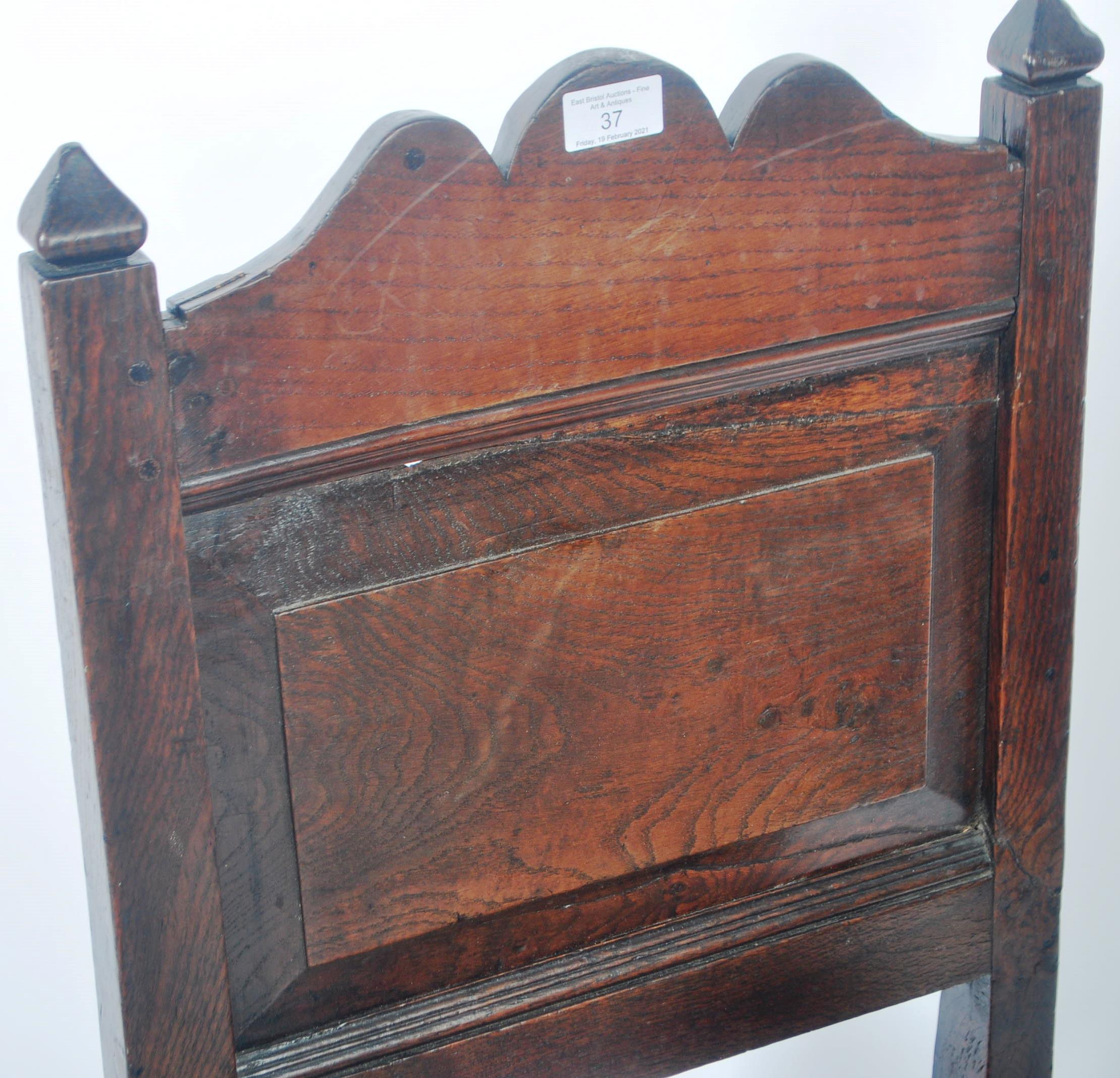 17TH CENTURY ENGLISH OAK DINING / HALL CHAIR - Image 4 of 8