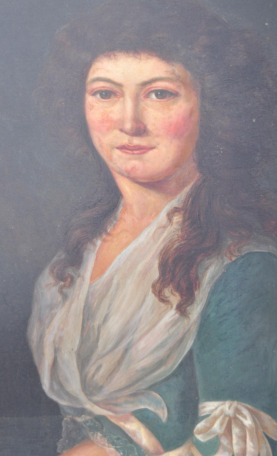 LARGE 19TH CENTURY OIL ON CANVAS PAINTING OF A LADY - Image 3 of 7