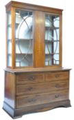 19TH CENTURY GEORGIAN MAHOGANY DISPLAY BOOKCASE ON CHEST