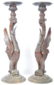 PAIR OF ANTIQUE ITALIAN RENAISSANCE REVIVAL GRIFFIN STANDS