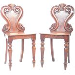 PAIR OF 19TH CENTURY GILLOWS MANNER MAHOGANY HALL CHAIRS