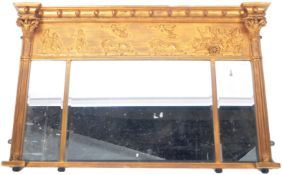 19TH CENTURY REGENCY GILTWOOD AND GESSO TRIPTYCH MIRROR