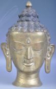 19TH CENTURY CHINESE TIBETAN HOLLOW BRONZE BUST OF BUDDHA