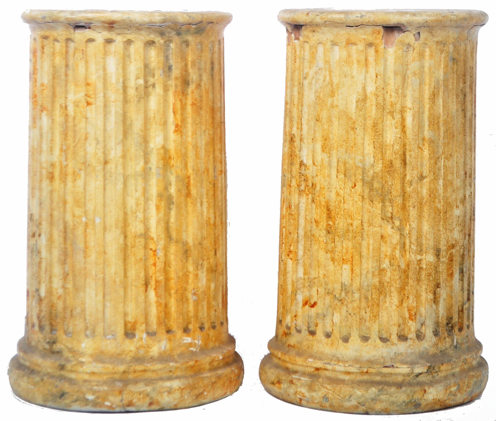 19TH CENTURY VICTORIAN FAUX SENNIE MARBLE COLUMNS