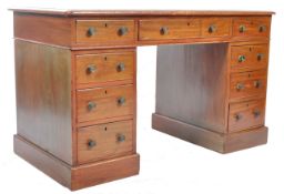 VICTORIAN MAHOGANY TWIN PEDESTAL WRITING DESK