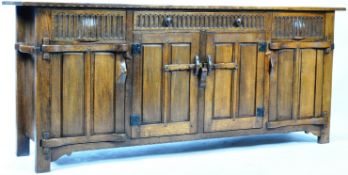 NIGEL GRIFFITHS LARGE JACOBEAN REVIVAL SOILD OAK SIDEBOARD