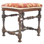 17TH CENTURY JACOBEAN ENGLISH WALNUT STOOL