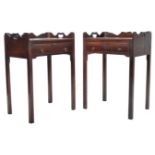 PAIR OF GEORGE III REGENCY REVIVAL MAHOGANY TARY TOP BEDSIDE TABLES