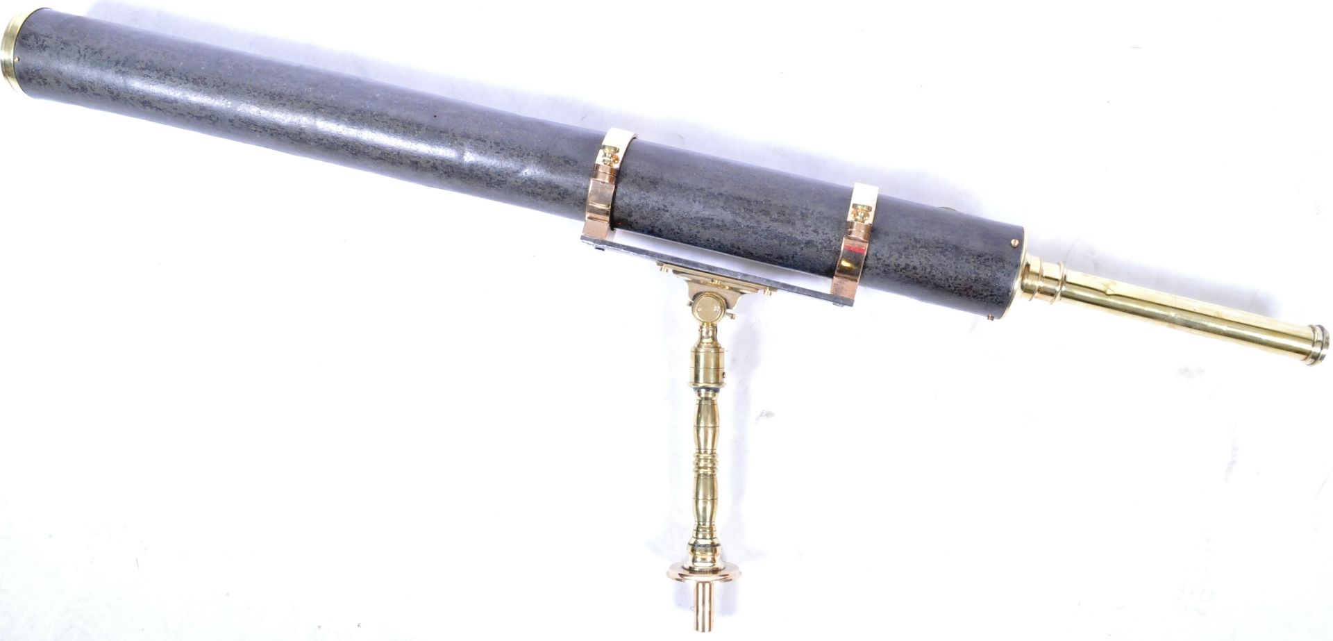 19TH CENTURY POLISHED BRASS AND STEEL CASED NAVAL TELESCOPE - Image 5 of 5