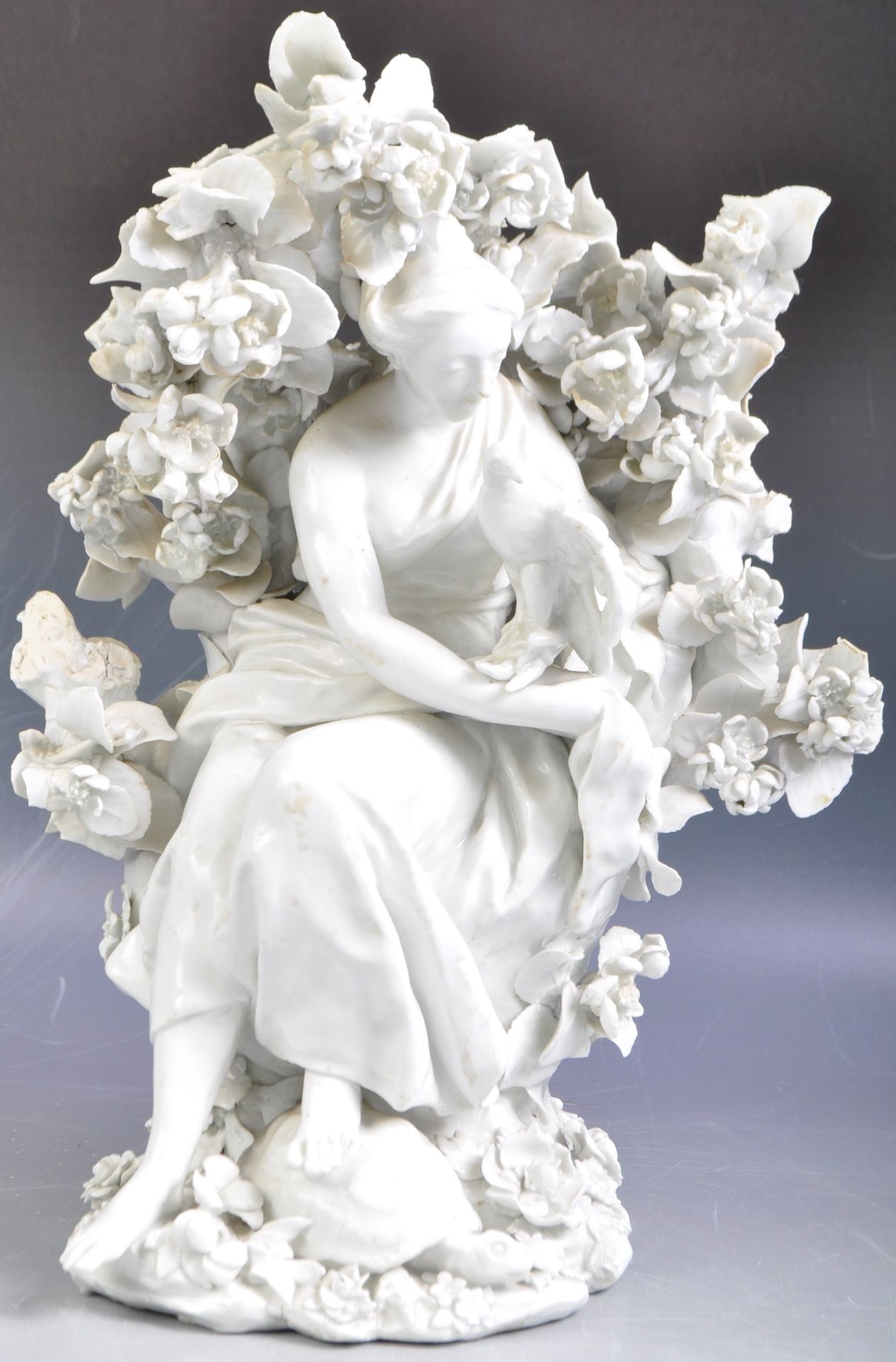 19TH CENTURY PORCELAIN BLANC DE CHINE FIGURE OF A CLASSICAL LADY