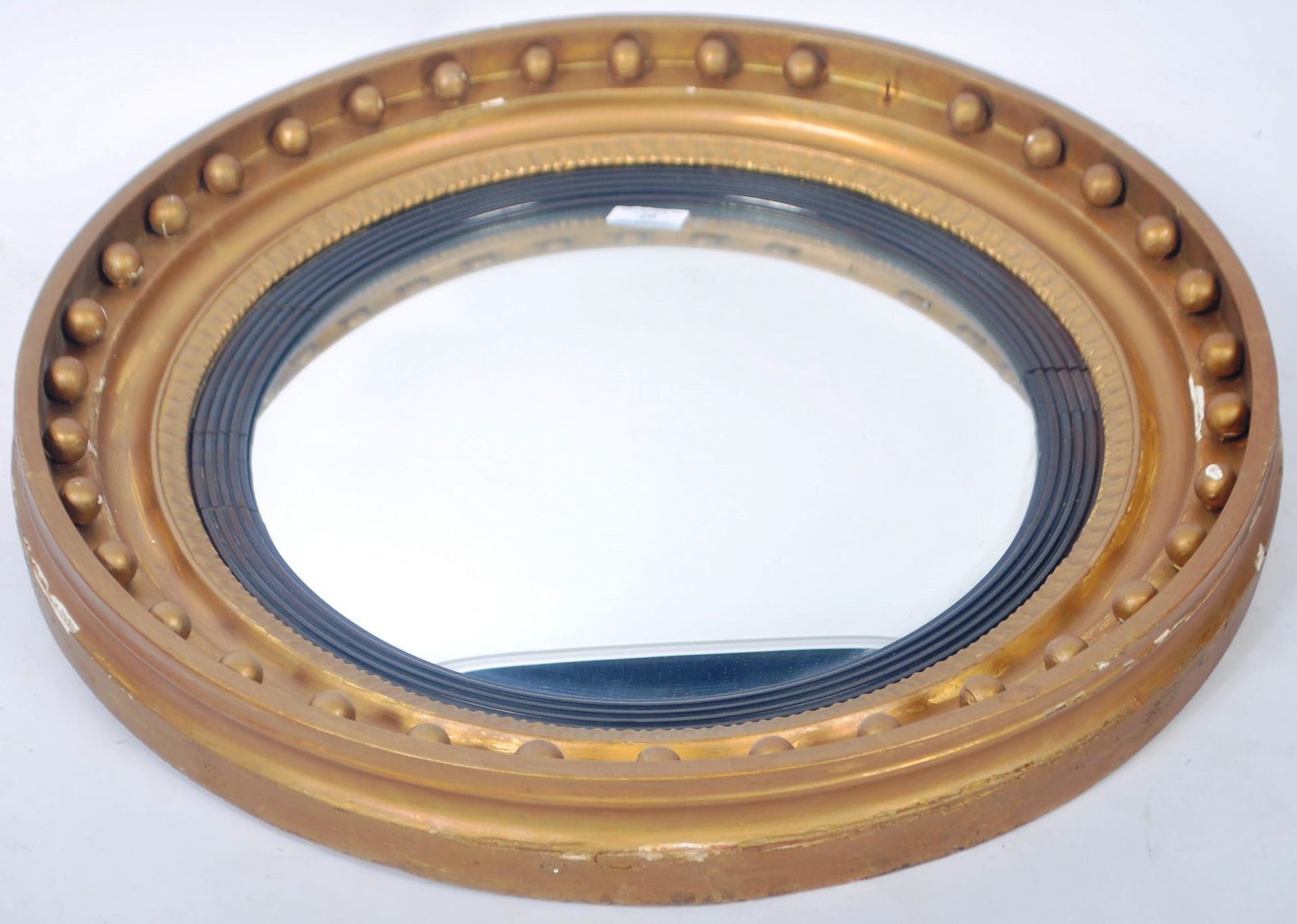 GEORGIAN REGENCY CONVEX MIRROR FRAME WITH MIRROR - Image 3 of 4