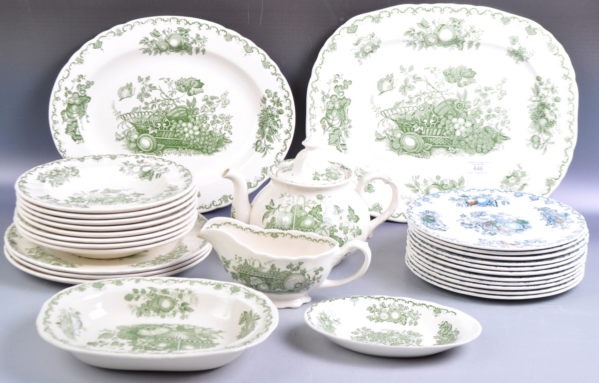 MASONS IRONSTONE FRUIT BASKET DINNER SERVICE - Image 13 of 13